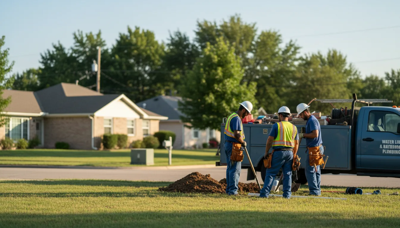 Residential water line and bathroom plumbing service in Central City, PA